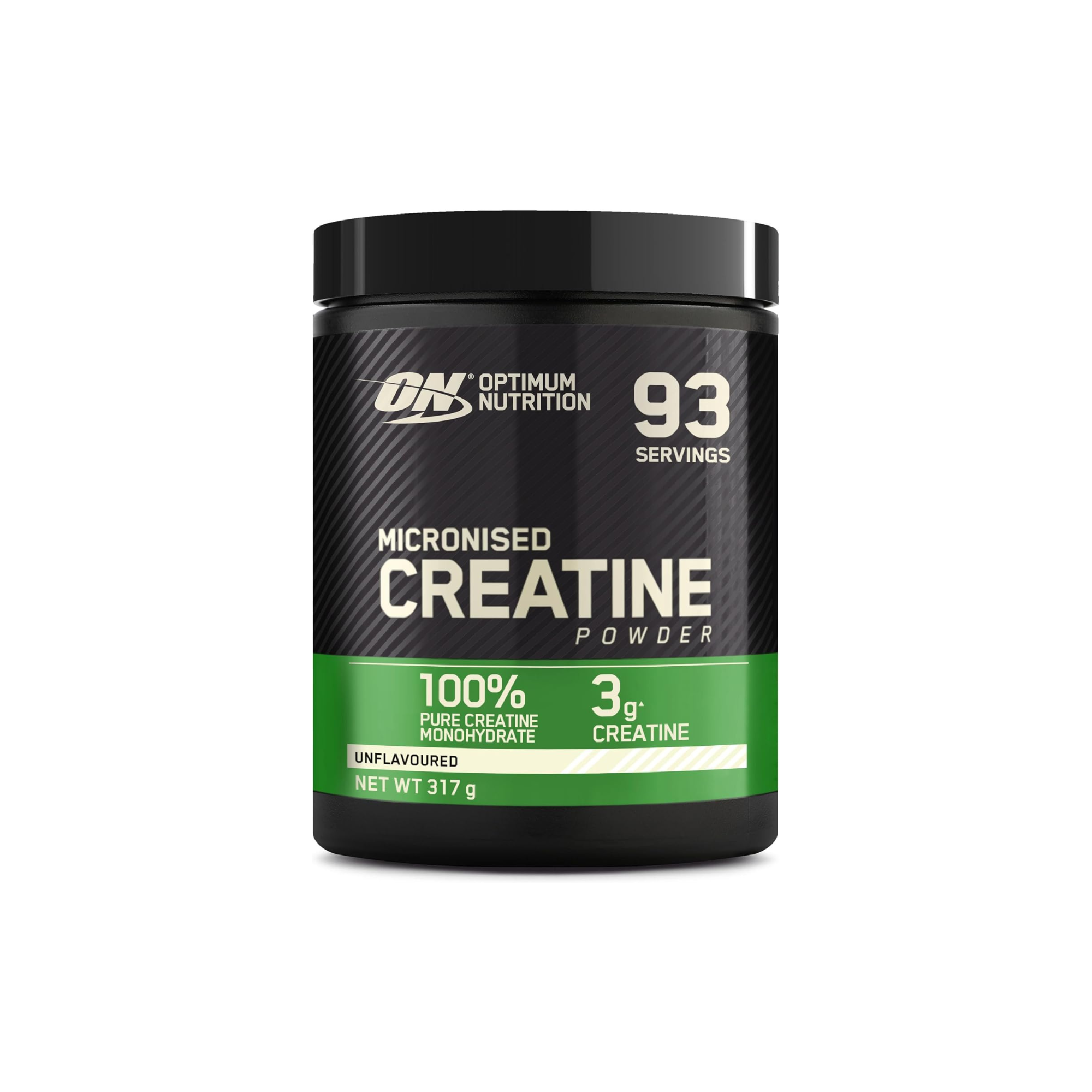 Optimum Nutrition Micronised Creatine Powder, Unflavoured Shake, 93 Servings, 317 g