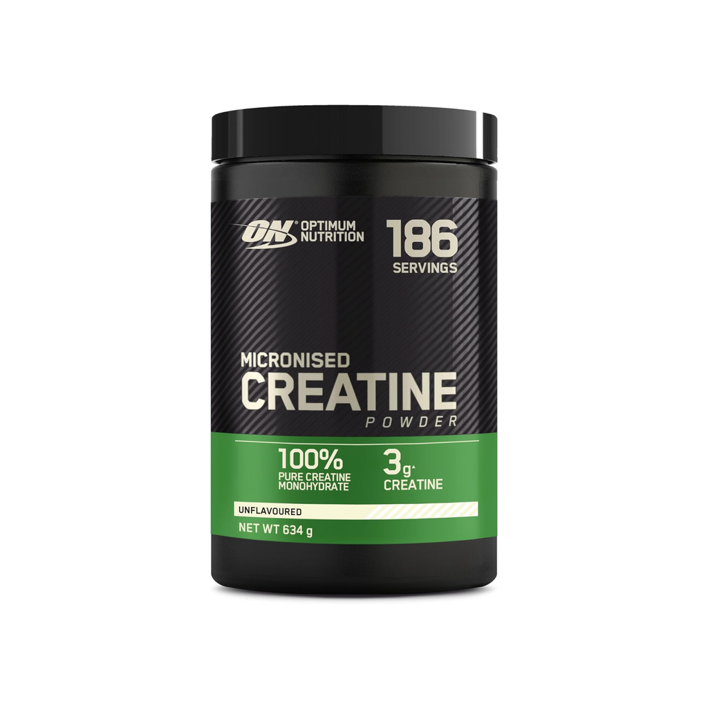 Optimum Nutrition Micronised Creatine Powder, Unflavoured Shake, 186 Servings, 634 g