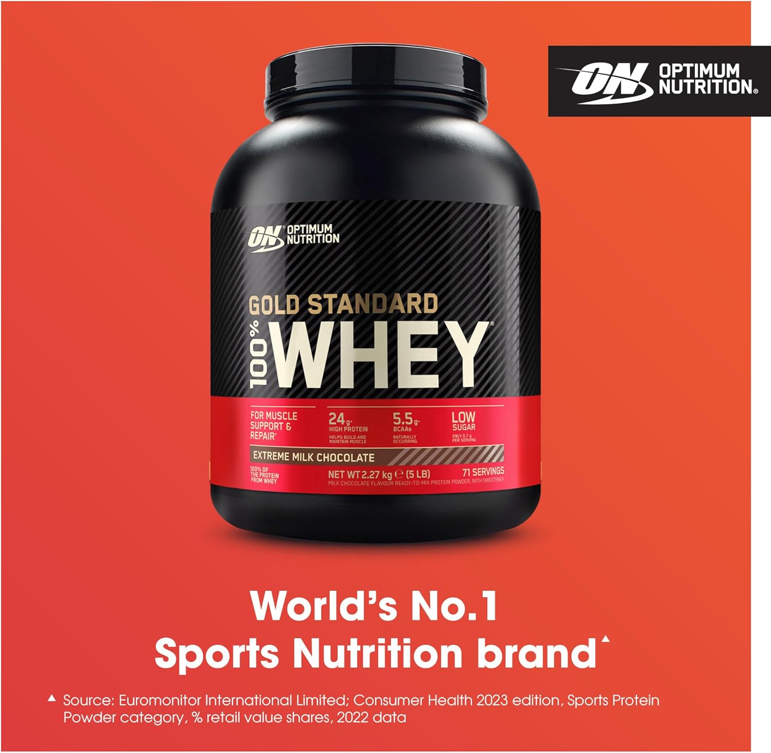 Optimum Nutrition Gold Standard Whey Powder, 1.62kg