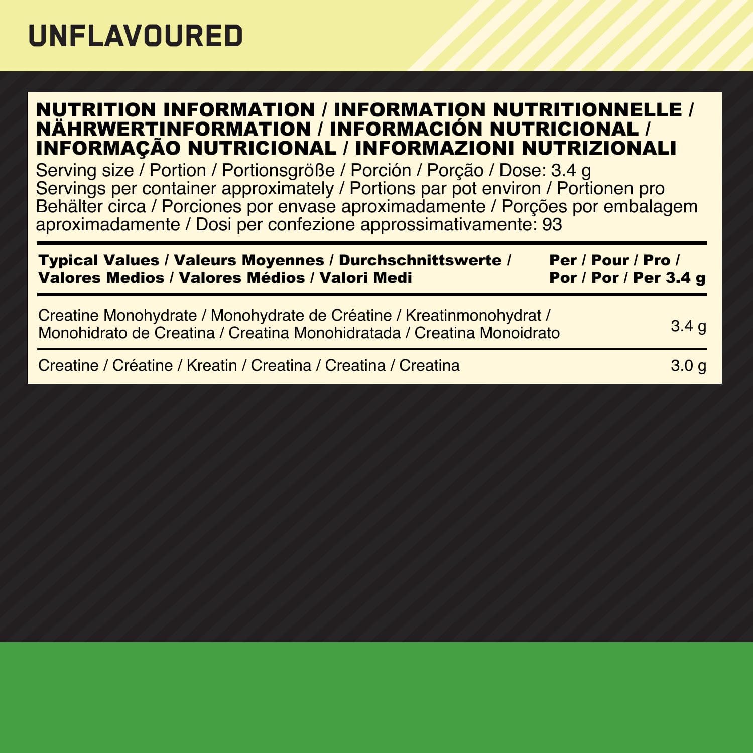 Optimum Nutrition Micronised Creatine Powder, Unflavoured Shake, 186 Servings, 634 g