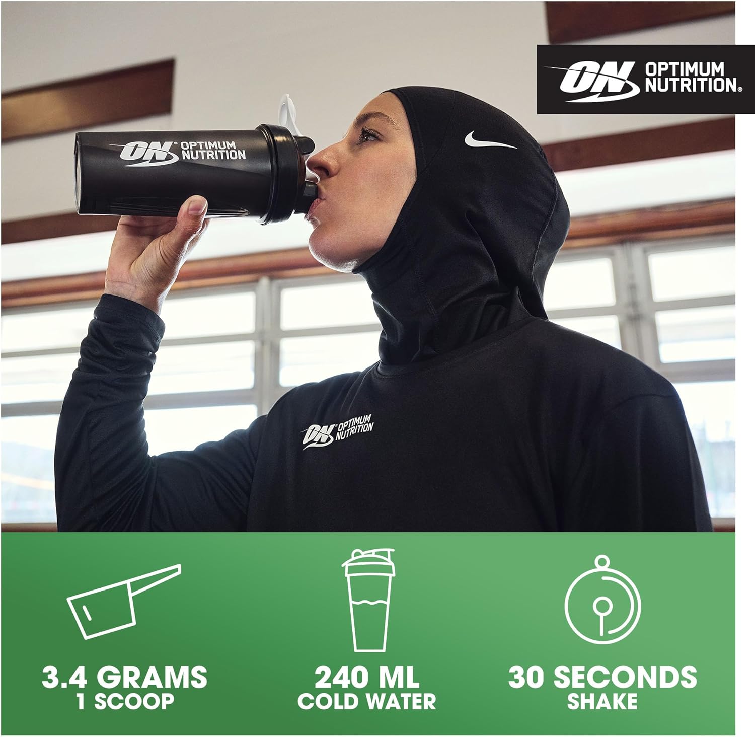 Optimum Nutrition Micronised Creatine Powder, Unflavoured Shake, 186 Servings, 634 g